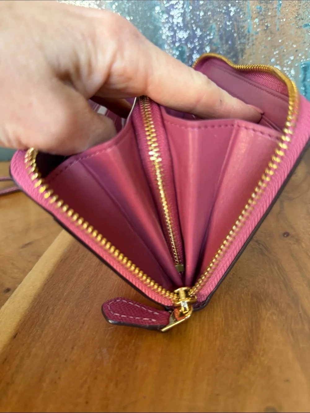 Coach Barbiecore Bubblegum Pink Signature Zip Around Wallet Wristlet (NWOT) - Picture 15 of 16